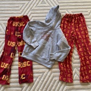 USC Hoodie and 2 pajama pants